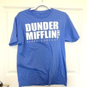 The Office Shirt Mens Med Blue Michael Scott Dunder Mifflin Graphic Tee Unisex